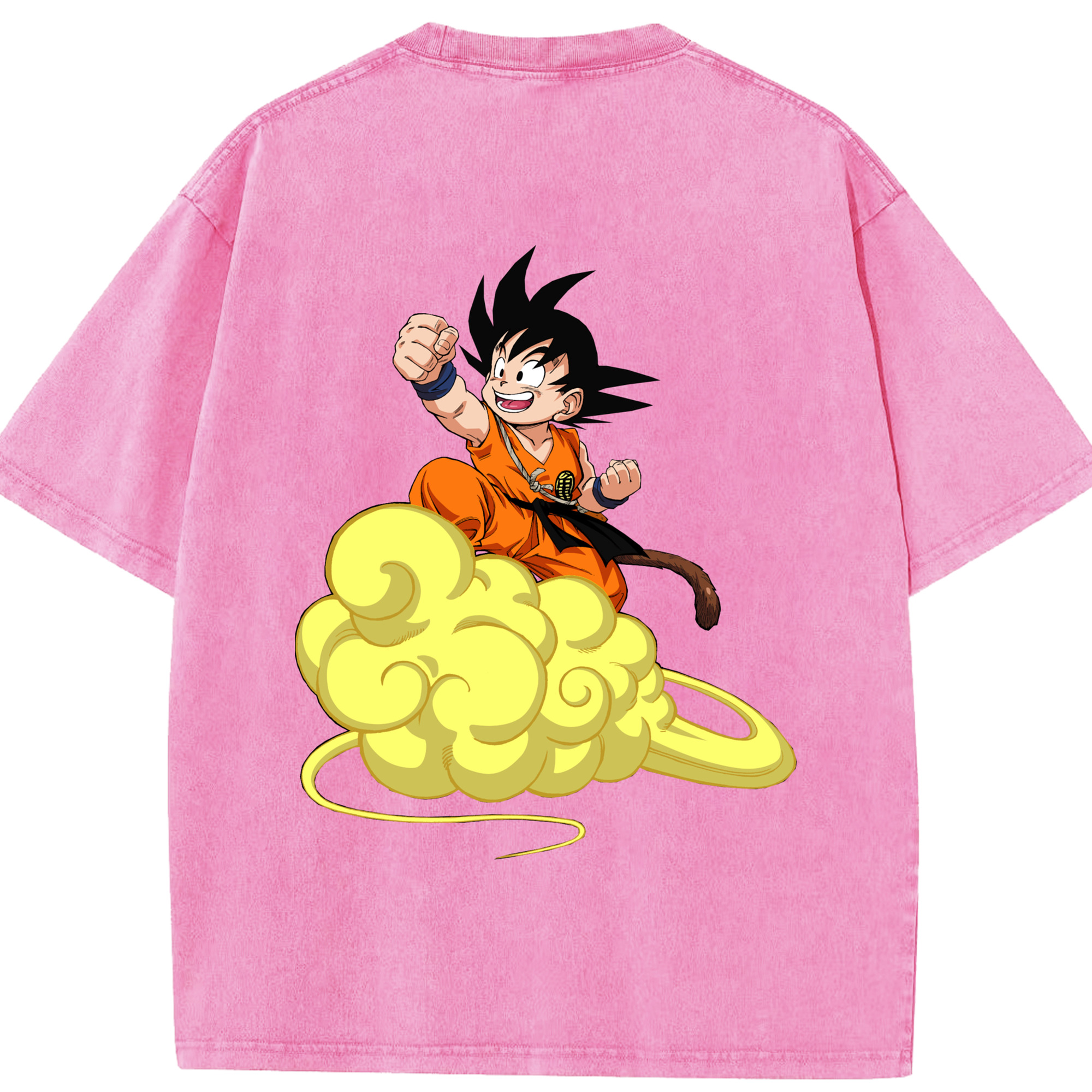 （画像用） ドラゴンボール 孫悟空（そん ごくう）Son Goku カカロット DRAGON BALL Kakarotto 綿100% ヴィンテージ風 半袖Tシャツ（背面プリント）